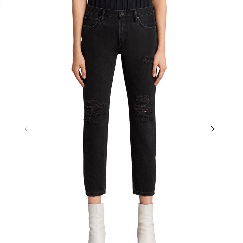 ALL SAINTS MUSE DENIM JEANS - WASHED BLACK